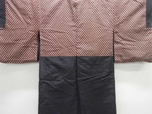 アンティーク　絹更紗　瑞雲模様肩裏男物羽織